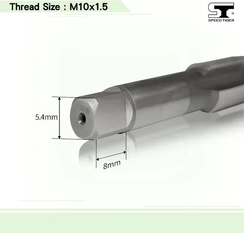 Vista 3 de SPEED TIGER TSM_M10x1.5 Grifos de flauta en espiral HSS, Tolerancia métrica M10x1.0.197 in H3, sin recubrimiento 3 flautas rectas - Fabricado