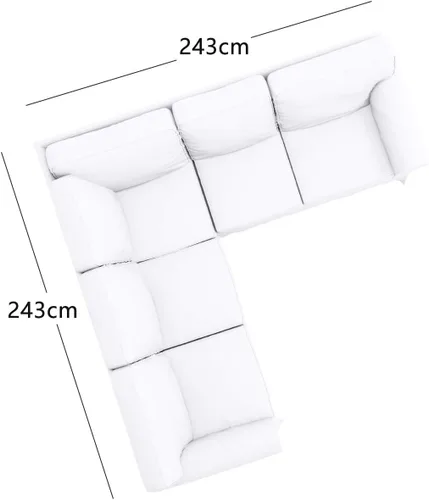 Vista 8 de Funda de sofá de algodón de repuesto compatible con IKEA Ektorp 2+2 Seccional Funda de algodón resistente solo para sofá esquinero Ektorp