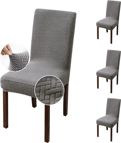 Vista 48 de Genina Fundas impermeables para sillas de comedor, cocina, fundas para sillas de comedor Parson (beige, 2 unidades)