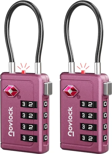 Vista 21 de Cerradura de equipaje aprobada por la TSA Indicador de inspección, combinación de 4 dígitos, aleación de zinc duradera para maletas, mochilas