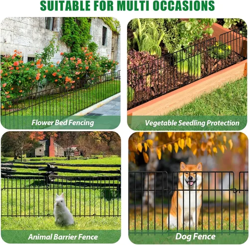 Vista 6 de Cerca de jardín de 14 pies (L) x 20 pulgadas (H), barrera para animales, cercado, paquete de 10, alambre de metal a prueba de óxido, bloqueador