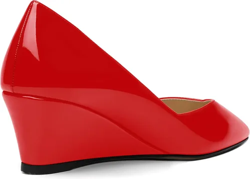 Vista 5 de NUMALEO Zapatos de tacón bajo de cuña sólida para mujer, con puntera puntiaguda, de 2 pulgadas