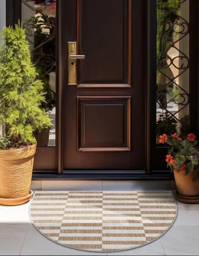 Vista 25 de Unique Loom Outdoor Striped Collection - Alfombra a rayas (4' 1" x 6' 1" Rectángulo, azul/marfil)