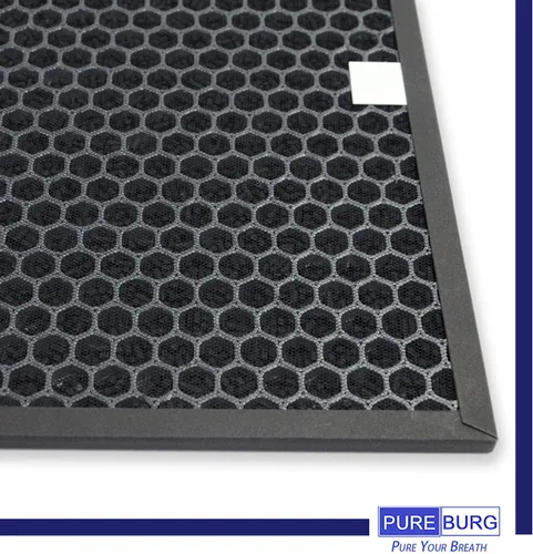 Vista 2 de PUREBURG Filtro de repuesto compatible con Sharp FP-F60UW FP-F60U-W Pieza purificador de aire FZ-F60HFU FZ-F60DFU, H13 True HEPA y carbón activado