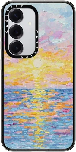 Vista 29 de CASETiFY Funda de impacto para Galaxy S22+ - Adhesivo Aries Moross, color negro transparente