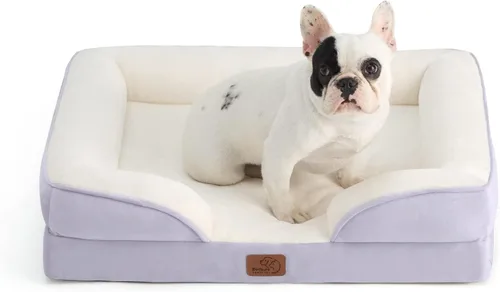 Vista 65 de Bedsure - Cama para gatos de interior, sofá cama lavable para perros muy pequeños, espuma de soporte con funda extraíble y lavable, forro Gris