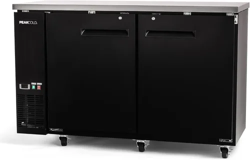 Vista 17 de PEAKCOLD - Enfriador comercial de barra trasera de 36 pulgadas, 1 puerta, puerta de cristal, color negro