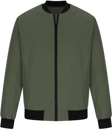 Vista 2 de Chaqueta bomber para hombre, ligera, cortavientos, primavera, otoño, con cremallera completa, casual, softshell, con bolsillos