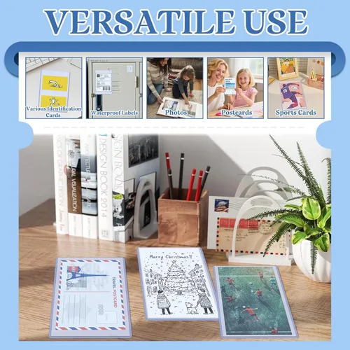 Vista 6 de Vmiapxo Paquete de 50 fundas de plástico duro de 4 x 6 pulgadas, funda impermeable para tarjetas de intercambio, tarjetas de béisbol deportivas