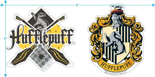 Vista 3 de Popfunk Harry Potter Hufflepuff Logo Hogwarts Youth Kids Boys & Girls Sudadera con capucha y calcomanías