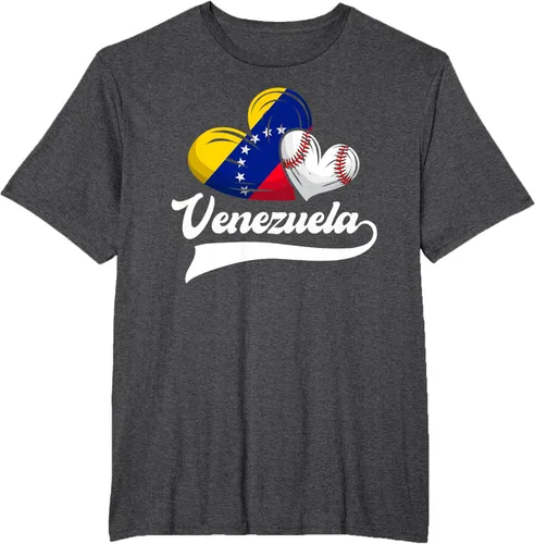 Vista 63 de Camiseta de béisbol venezolana con diseño de corazón y bandera de Venezuela, Negro