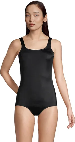 Vista 3 de Lands' End Traje de baño deportivo de una pieza para mujer, con cuello redondo, suave, resistente al cloro