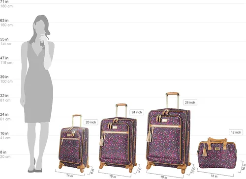 Vista 7 de Steve Madden Designer Luggage Collection - Maleta ligera y expandible para hombres y mujeres, bolsa de transporte duradera de 20 pulgadas con ruedas