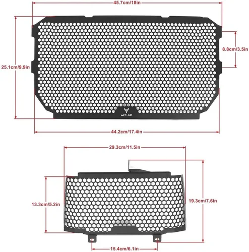 Vista 5 de Radiators Guard for Ya&maha MT-10 MT10 MT 10 FZ10 FZ 10 FZ-10 2016-2023 Motorcycle Radiator Grille Guard Oil Cooler Cooling Cover Protection