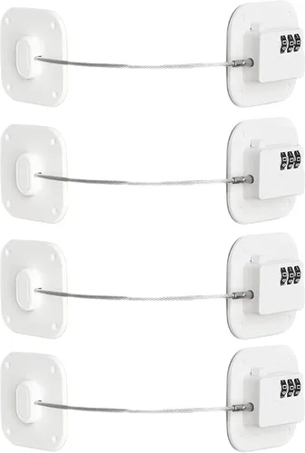 Vista 10 de Cerraduras de Seguridad para Niños para Gabinetes, Cerradura de Refrigerador con Combinación, Cerraduras de Ropero, Cerradura de Gabinete