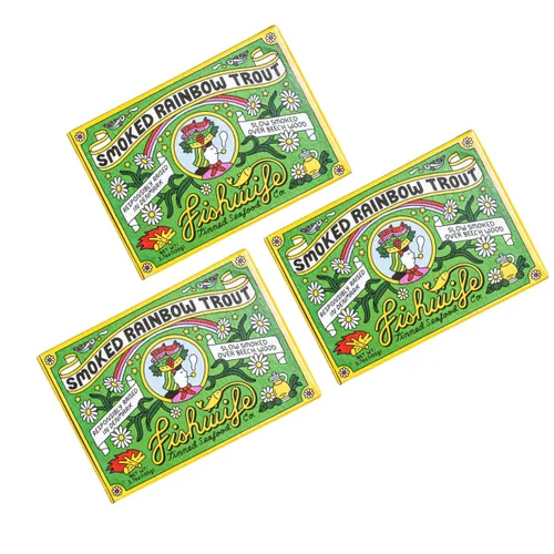 Vista 10 de Fishwife Trucha Arcoíris Ahumada Paquete de 1 (3.7 oz por lata) Mariscos Sostenibles con Certificación ASC, Sin Gluten Empacados a Mano en Latas