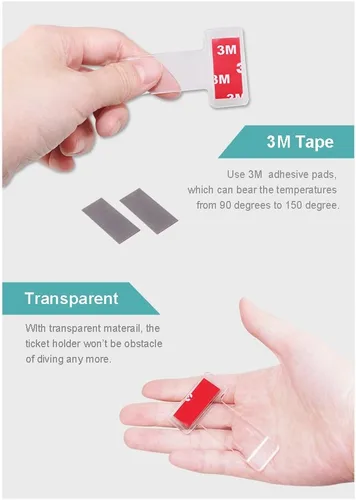 Vista 5 de Hypersonic Soporte para Boletos de Estacionamiento de Parabrisas de Coche Transparente Accesorios Auto Accesorios Clip 2 Piezas