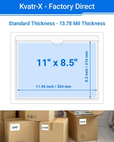 Vista 136 de 30 PCS Clear Self Adhesive Plastic Label Pockets, Top Loading Business & Library Index Card Holders, Peel and Stick Sleeves for Storage Bins, Totes