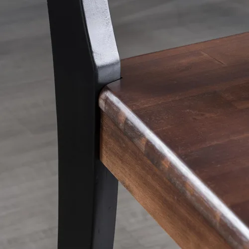 Vista 8 de Christopher Knight Home Roshan Farmhouse - Sillas de comedor de madera de acacia, color negro y nogal