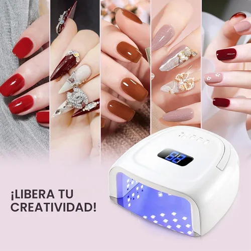 Vista 6 de Lámpara de uñas LED UV inalámbrica, secadora de uñas recargable de 60 W, luz de curado de esmalte de uñas para manicura con sensor automático y 4