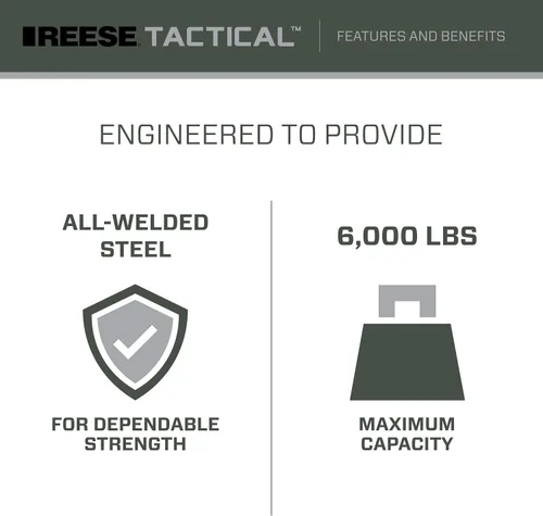 Vista 6 de Reese Interlock® Tactical™ Kit de inicio de montaje de bola de enganche de remolque, se adapta al receptor cuadrado de 2 pulgadas, caída de 2