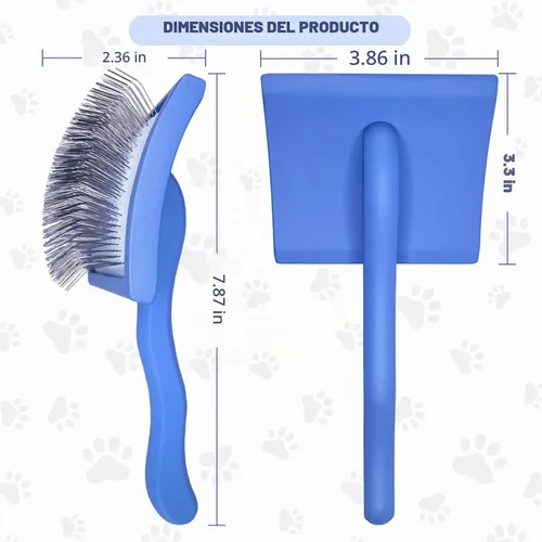 Vista 2 de 2 cepillos deslizantes para perros y mascotas, cepillo de aseo