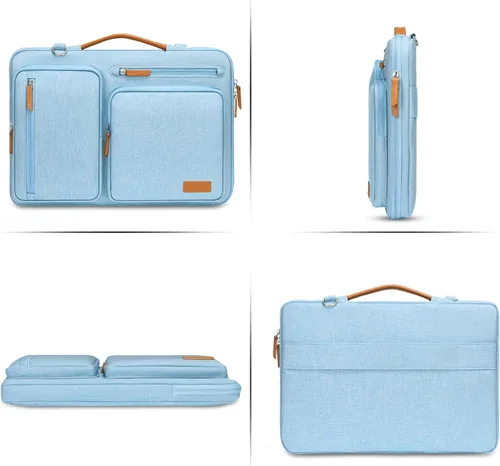 Vista 6 de MOSISO 360 Bolsa de hombro protectora para laptop de 13.3 pulgadas, 13-13.3 pulgadas Azul (Air Blue)