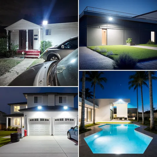 Vista 8 de [Usado] Luces solares impermeables para exteriores, luces LED de calle de 6500 K con sensor de movimiento y control remoto, luces de inundación