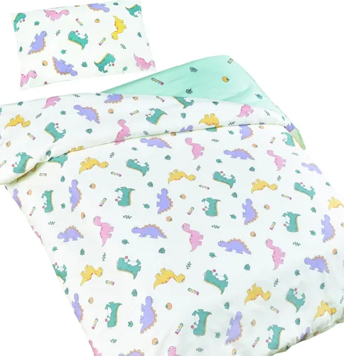 Vista 5 de J-pinno Juego de funda de edredón + funda de almohada de dibujos animados de mariposa arcoíris para niñas, cierre de cremallera, 100% algodón