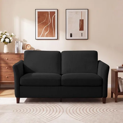 Vista 11 de Valthie Sofá biplaza de pana de 61 pulgadas, sofás modernos y cómodos con bolsillo lateral, sofá de sala de estar, sofá para dormitorio y espacios