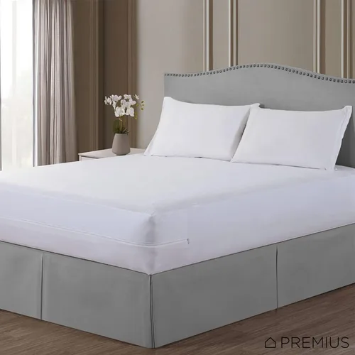 Vista 4 de Funda protectora de colchón impermeable para cama (tamaño individual) con cremallera, protector de bolsillo extra profundo de 16 pulgadas