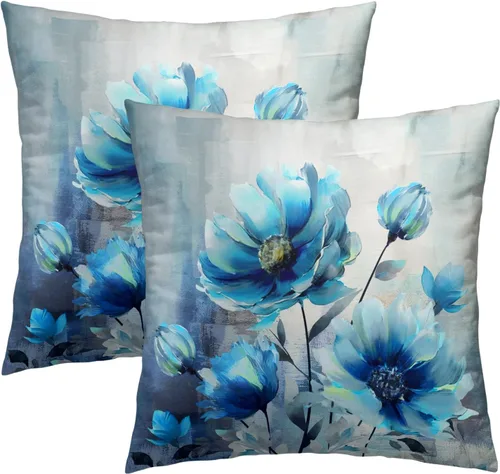 Vista 23 de Giwawa Juego de 2 fundas de almohada decorativas con diseño floral de girasol de 16 x 16 pulgadas, fundas de cojín decorativas para el hogar, sofá