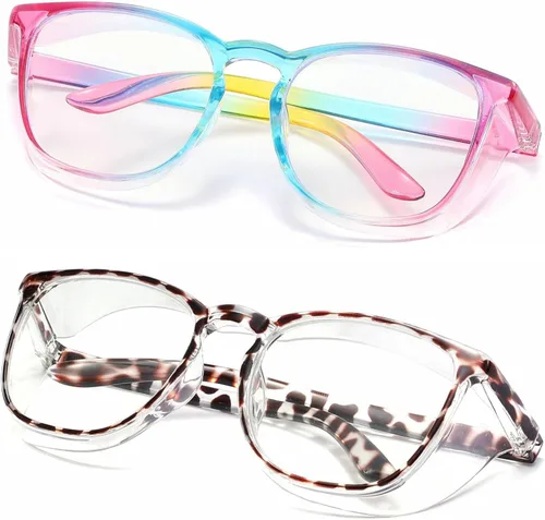 Vista 19 de Elegantes gafas de seguridad para mujeres y niñas, gafas anti-vaho, gafas protectoras, gafas transparentes
