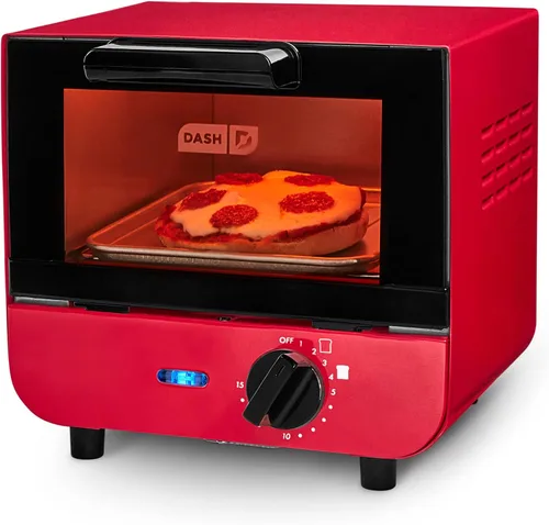Vista 11 de Dash Mini horno tostador Pequeño horno tostador para dormitorios, apartamentos y cocinas pequeñas, dial temporizador ajustable con apagado