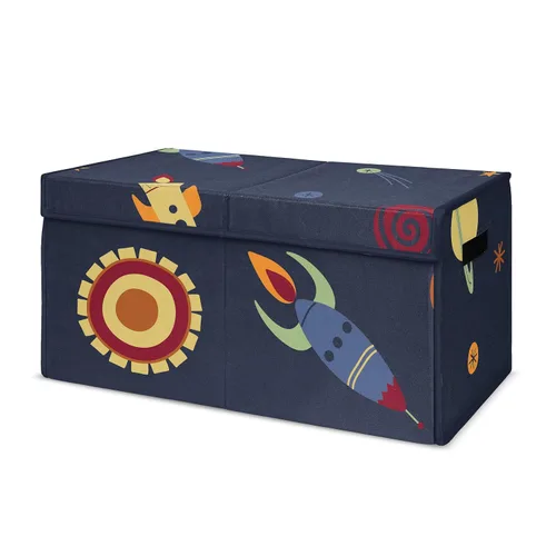 Vista 10 de Sweet Jojo Designs Caja de almacenamiento de juguetes de tela roja y blanca para niños, para niños, para colección de parches de béisbol