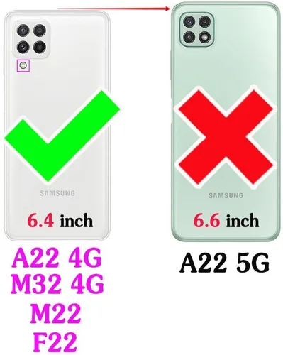 Vista 2 de Asuwish Funda de teléfono para Samsung Galaxy A22 4G de 6.4 pulgadas con protector de pantalla de vidrio templado y soporte delgado, híbrida