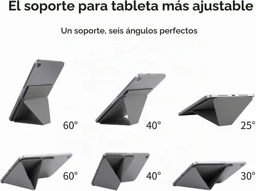 Vista 2 de MOFT Soporte delgado invisible para tableta, diseño ajustable y plegable, compatible con tabletas de hasta 7.9-9.7 pulgadas, versión adhesiva, gris