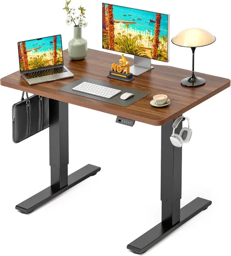 Vista 38 de CubiCubi Escritorio eléctrico de pie de 48 x 30 pulgadas, escritorio de pie ajustable en altura con ajustes preestablecidos de memoria, escritorio
