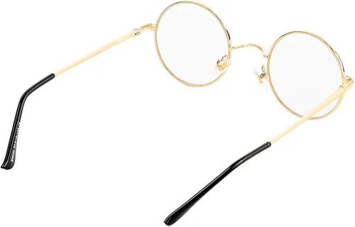 Vista 5 de Gleyemor John Lennon - Lentes de sol polarizados pequeños y redondos para hombres y mujeres, círculos hippie, lentes rojos y amarillos