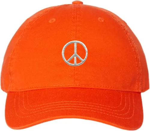 Vista 5 de Go All Out Sombrero de papá bordado con signo de paz para adultos Negro