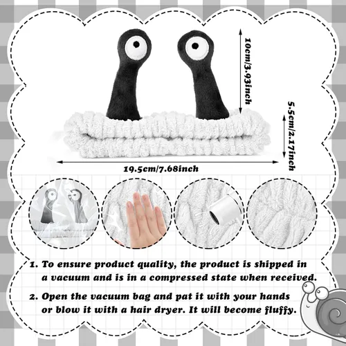 Vista 2 de Sibba Diadema de lavado facial, diademas de caracol, bandas para el cabello de spa, diademas de maquillaje, lindas diademas de forro polar coral