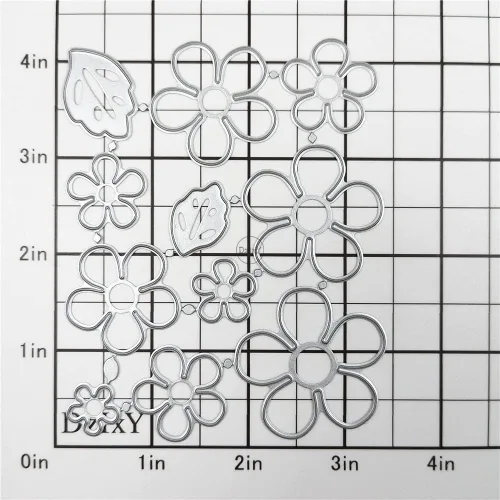 Vista 2 de DzIxY Muchos marcos de flores, follaje de metal, troqueles de corte para tarjetas, kit de fabricación de tarjetas, troquelados, troquelados, álbumes