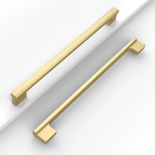 Vista 7 de Paquete de 12 manijas de níquel satinado cepillado de 5 pulgadas (5.039 in) para gabinetes de cocina, tiradores de cajones de cocina, accesorios