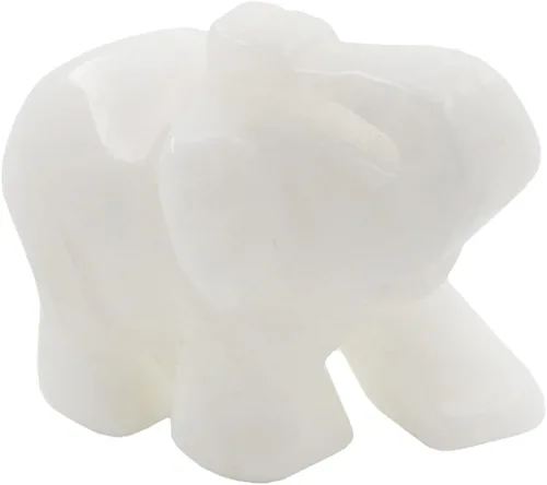 Vista 12 de Estatua de elefante de cristal de piedra de sangre de África, estatua de elefante de bolsillo de 1.5 pulgadas para curación Reiki, regalo