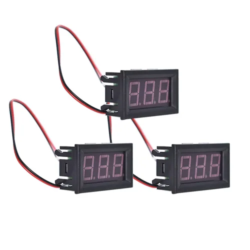 Vista 3 de DC 0-30V 3-Digital Display Medidor de Voltaje 3pcs Voltímetro Panel Motocicleta