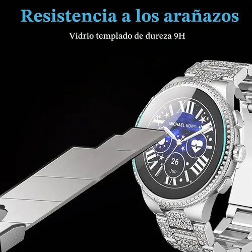 Vista 3 de Protector de pantalla de reloj inteligente militar SUNKTA [3 unidades] Protector de pantalla de vidrio templado 9H compatible con SUNKTA K52