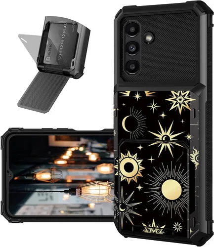Vista 23 de Funda tipo cartera para Samsung Galaxy A54 5G con ranura para tarjetero, funda con tapa híbrida de doble capa, resistente, a prueba de golpes, funda