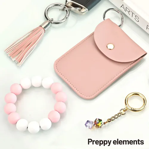 Vista 6 de MIEYN Llavero de pulsera, cadena colgante de borla, accesorios para bolsa de tarjetas de joyería