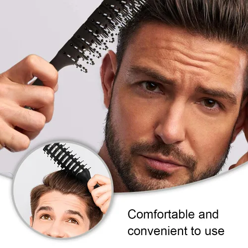 Vista 6 de Cepillo de pelo, 2 piezas de cepillo de ventilación profesional para espalda resbaladiza, cepillo antiestático desenredante para cabello húmedo