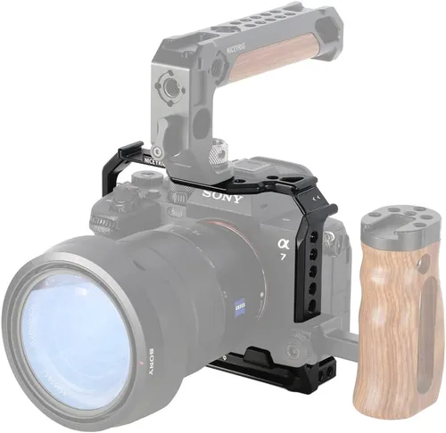 Vista 8 de NICEYRIG Jaula compacta para Sony Alpha 7V / 7R V/Alpha 7 IV/Alpha 7S III con riel NATO doble zapata fría - 497